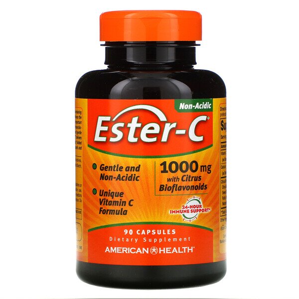 American Health, Ester-C с цитрусовыми биофлавоноидами, 1000 мг, 90 капсул