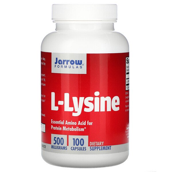 Jarrow Formulas, L-Lysine, 500 мг, 100 капсул