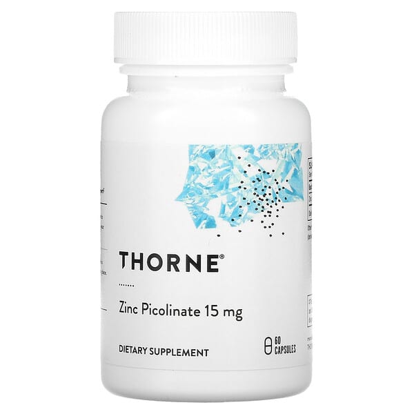 Thorne Research, пиколинат цинка, 15 мг, 60 капсул